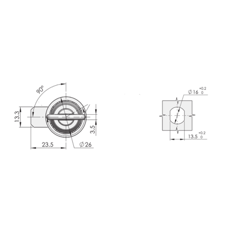 MS816-3S-4S 90°Rotation 360N Charge Serrures industrielles en acier inoxydable MS816-3S-4S 90°Rotation 360N Charge Serrures industrielles en acier inoxydable