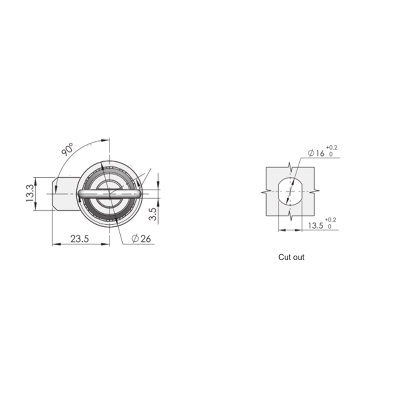 MS816-3S-2 Serrures à loquet à compression carrées 6 x 6 mm MS816-3S-2 Serrures à loquet à compression carrées 6 x 6 mm