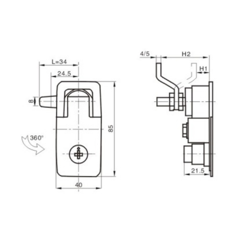 Type compression MS726-2 236g Serrures de Cabinet avec cylindre de serrure Type compression MS726-2 236g Serrures de Cabinet avec cylindre de serrure