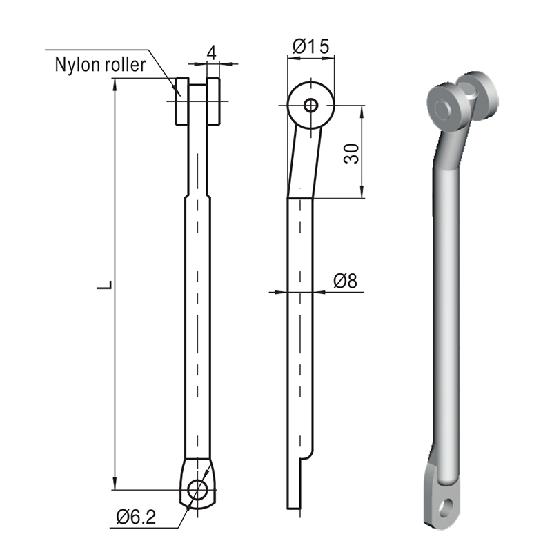 Accessoires industriels de bielle de rouleau en nylon de LG007-B